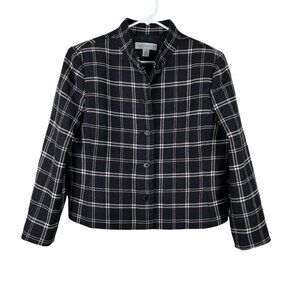 VTG 80s Petite Sophisticates Plaid 100% Wool Blazer Size 12 Heritagewear